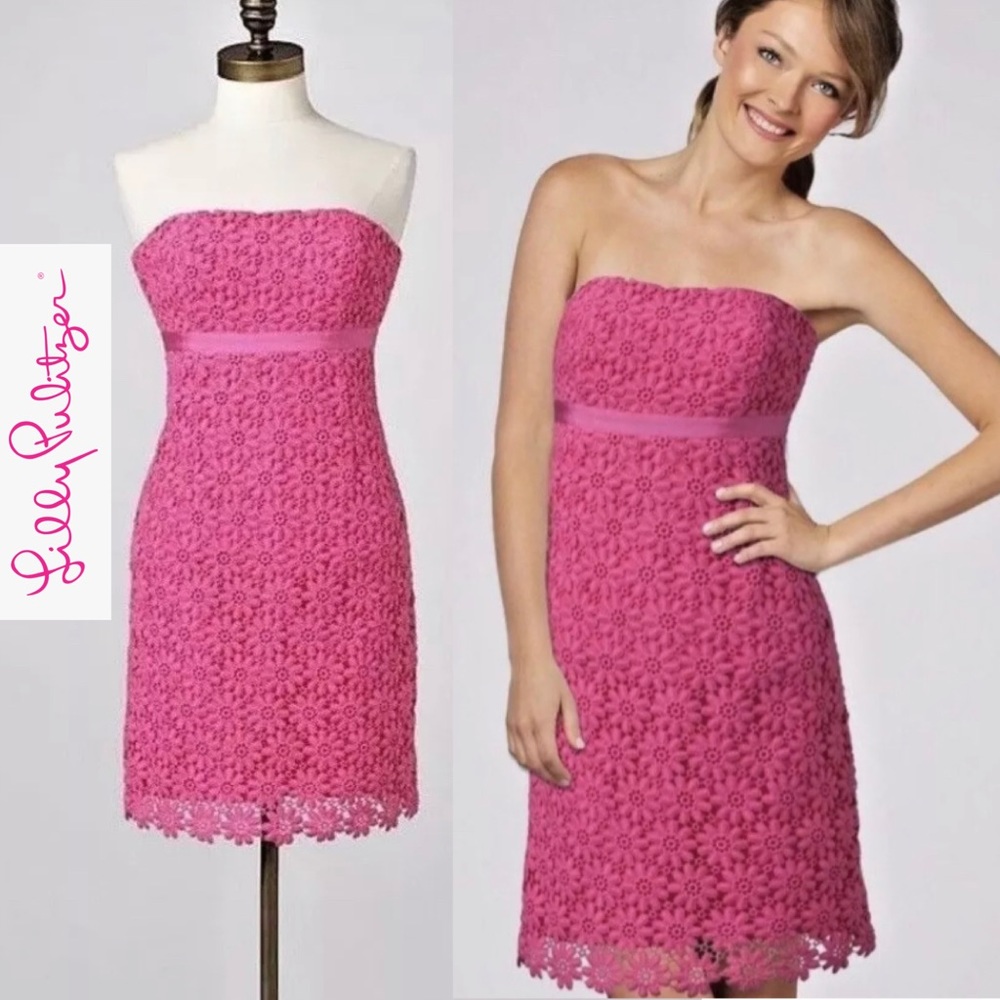 Lilly Pulitzer Bowen Strapless Floral Lace Dress